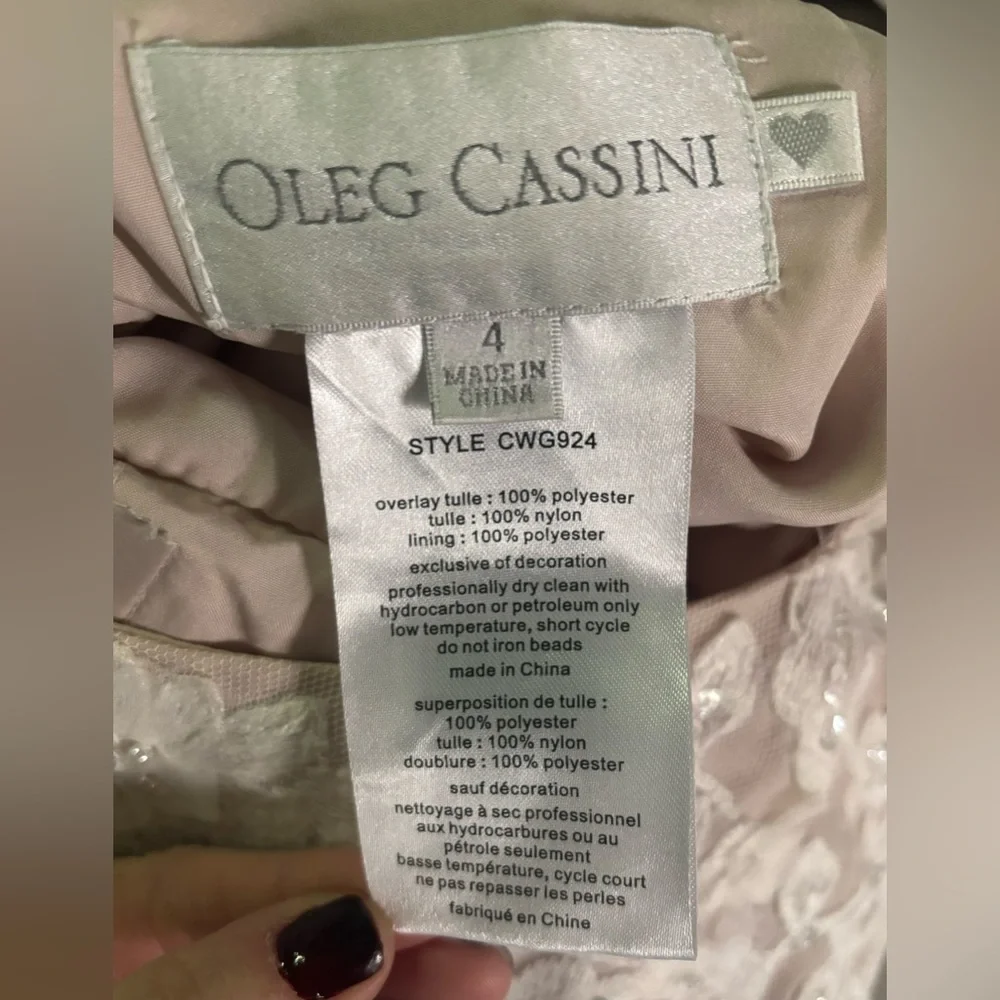 OLEG CASSINI - Ivory Wedding Dress - purchased 2022 - Picture 5 of 6